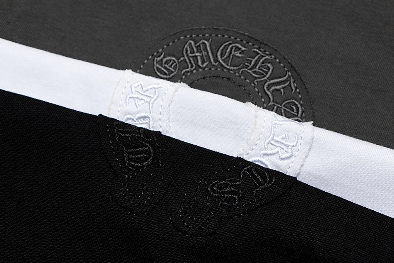 P150 Chrome Hearts Chrome Hearts Classic Sanskrit Horseshoe LOGO Embroidered Metal Size: SMLXL Color: Black White Gray